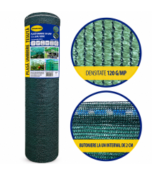 Plasa umbrire 120 g/mp, 1.5 x 50 m, verde